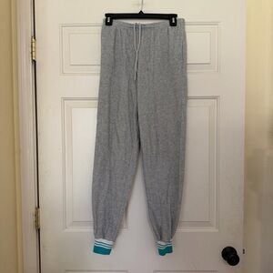 Vintage 1980s NIKE Blue Label Gray Jogger Pants Teal Accents Size Small S